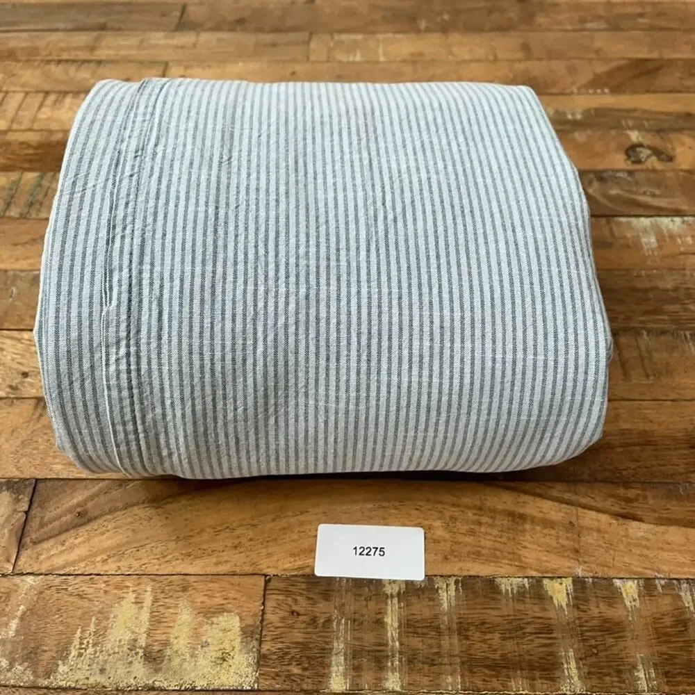 Ikea Bergpalm Duvet Cover Twin Blue/Gray Striped Button Closure 100% Cotton